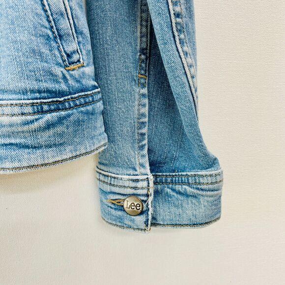 New Lee Denim Jean Jacket Medium Light Wash Jean Jacket Lee Legendary Rider Med - Picture 4 of 15